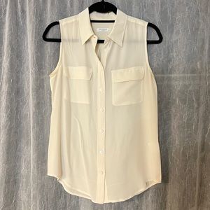 Equipment Sleeveless Silk Signature Top